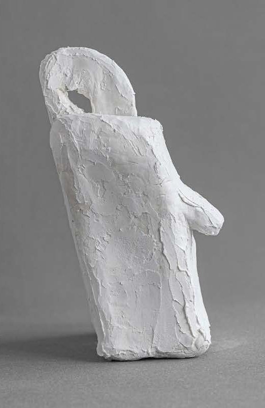 Surfing (2024), small plaster and mirror sculpture of a figure, view 2